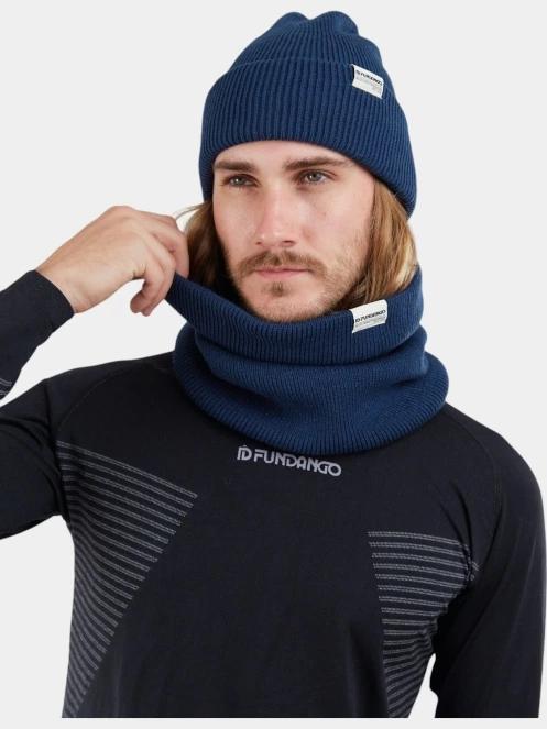 esarfa tubulara Fundango Tara Neckwarmer albastru inchis 4