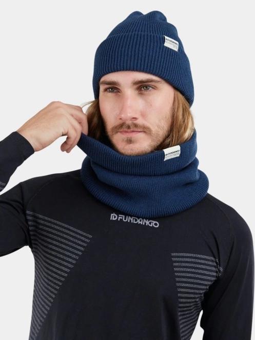 esarfa tubulara pt. barbati Fundango Tara Neckwarmer albastru inchis 4
