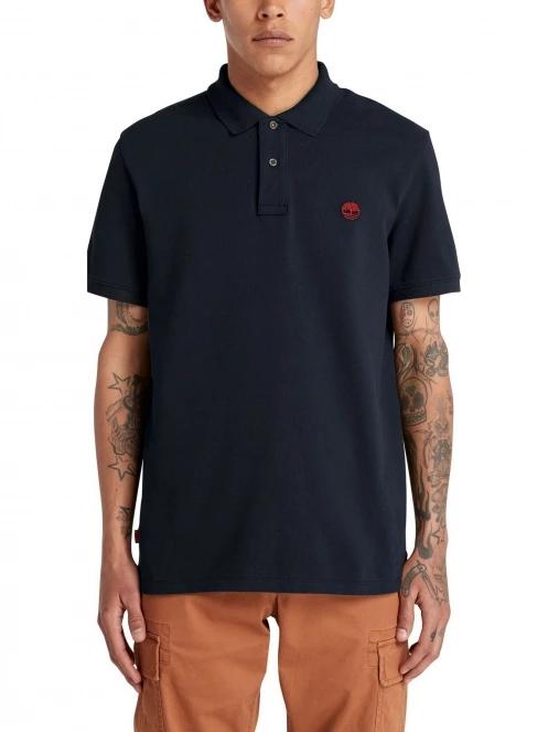 tricou cu guler pt. barbati Timberland Pique Short Sleeve Polo albastru inchis 2