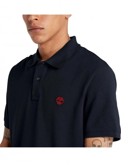 tricou cu guler pt. barbati Timberland Pique Short Sleeve Polo albastru inchis 6