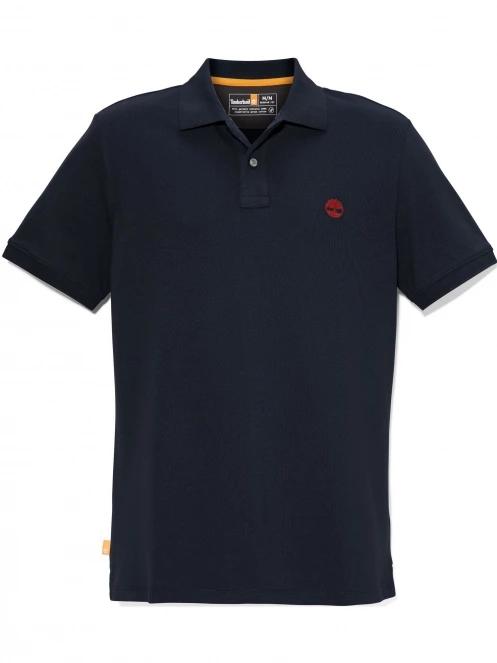 tricou cu guler pt. barbati Timberland Pique Short Sleeve Polo albastru inchis 7