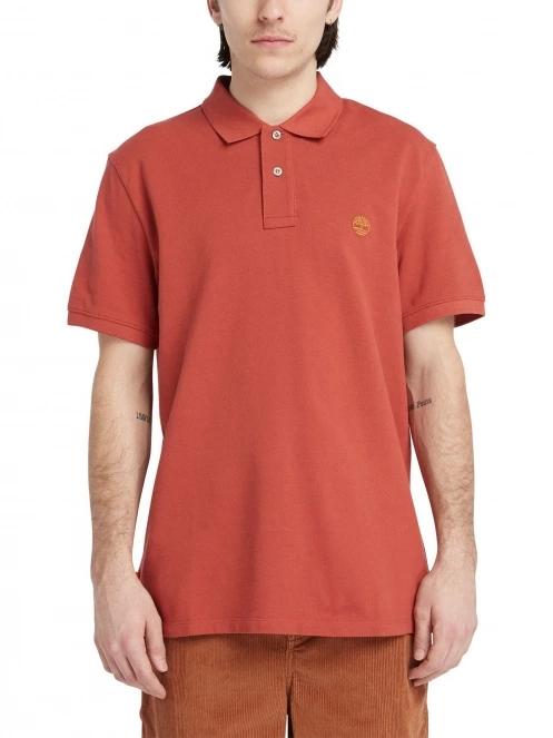 tricou cu guler pt. barbati Timberland Pique Short Sleeve Polo rosu 2