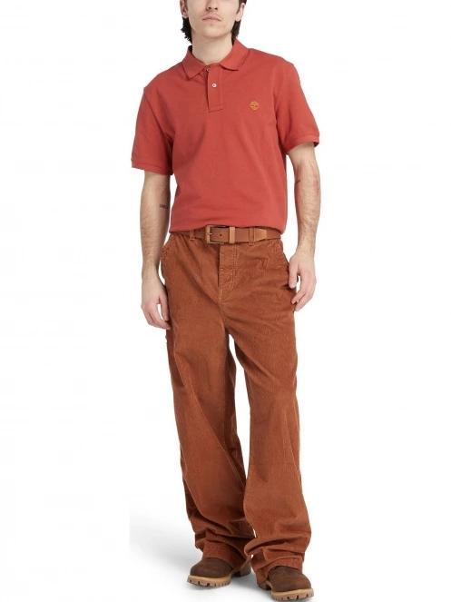 tricou cu guler pt. barbati Timberland Pique Short Sleeve Polo rosu 4