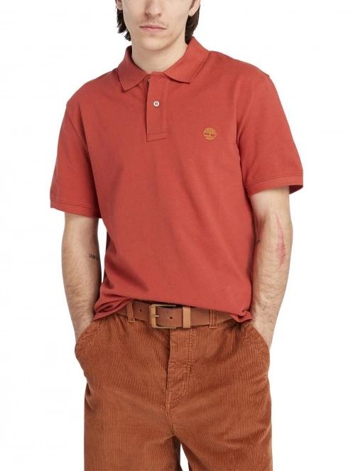 tricou cu guler pt. barbati Timberland Pique Short Sleeve Polo rosu 5