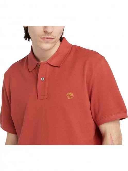 tricou cu guler pt. barbati Timberland Pique Short Sleeve Polo rosu 6