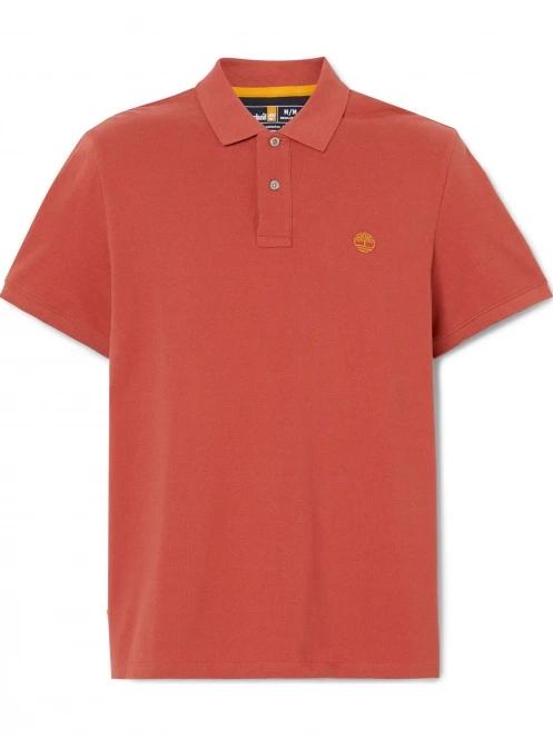 tricou cu guler pt. barbati Timberland Pique Short Sleeve Polo rosu 7