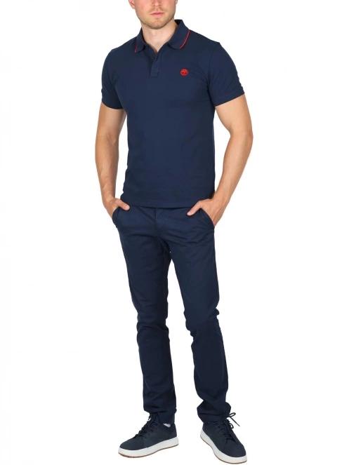 tricou cu guler pt. barbati Timberland Ss Jacquard Yd Polo albastru inchis 5