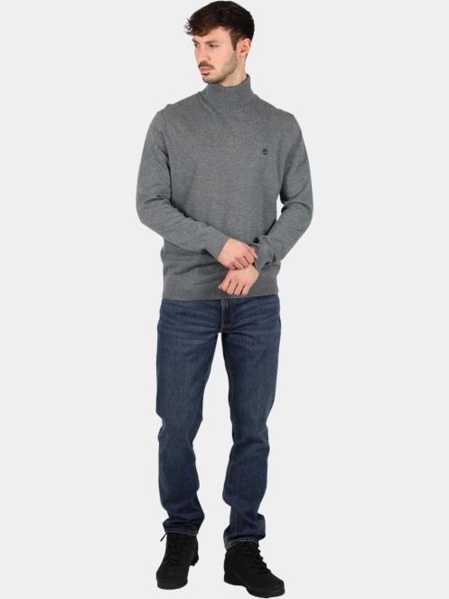 pulover tricotat pt. barbati Timberland Turtle Neck Cotton Sweater gri 5