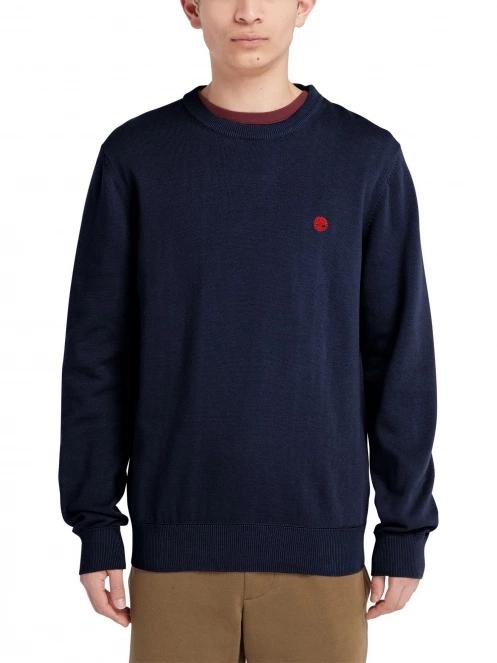 pulover pt. barbati Timberland Cotton Yd Sweater albastru inchis 2