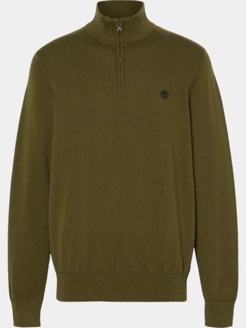 pulover pt. barbati Timberland Cotton Yd 1/4 Zip Sweater oliv 6