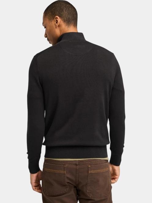 pulover pt. barbati Timberland Cotton Yd 1/4 Zip Sweater albastru inchis 3