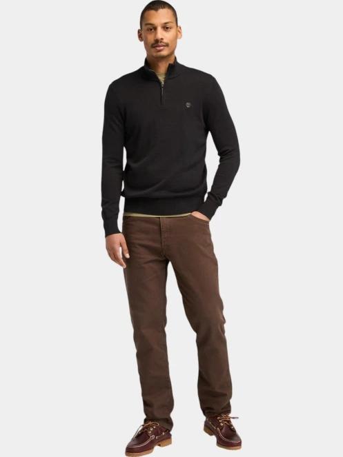 pulover pt. barbati Timberland Cotton Yd 1/4 Zip Sweater albastru inchis 4