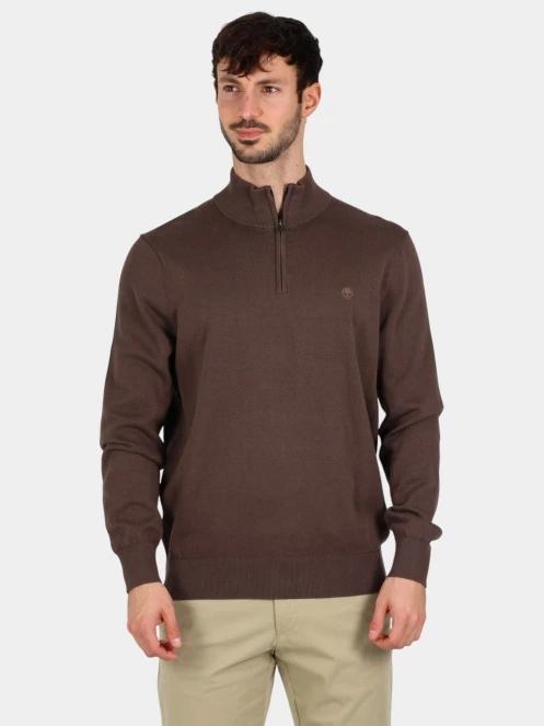pulover pt. barbati Timberland Cotton Yd 1/4 Zip Sweater maro 2