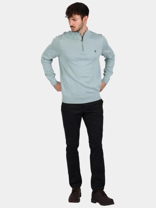 pulover pt. barbati Timberland Cotton Yd 1/4 Zip Sweater albastru 5