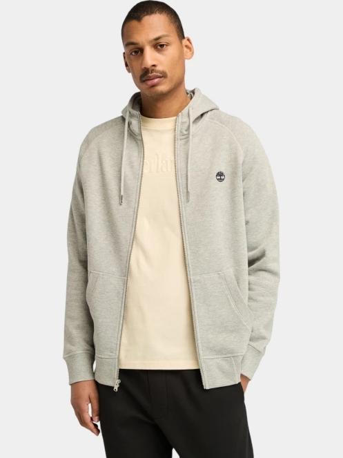 pulover cu gluga pt. barbati Timberland Brushed Back Full Zip Hoodie gri 2
