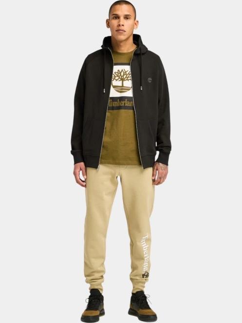 pulover cu gluga pt. barbati Timberland Brushed Back Full Zip Hoodie negru 4