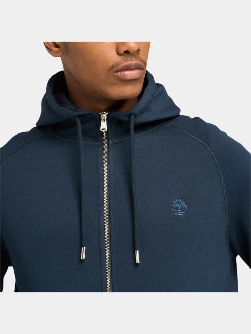 pulover cu gluga pt. barbati Timberland Brushed Back Full Zip Hoodie albastru inchis 5