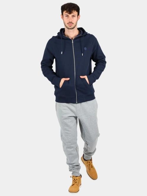 pulover cu gluga pt. barbati Timberland Brushed Back Full Zip Hoodie albastru inchis 5