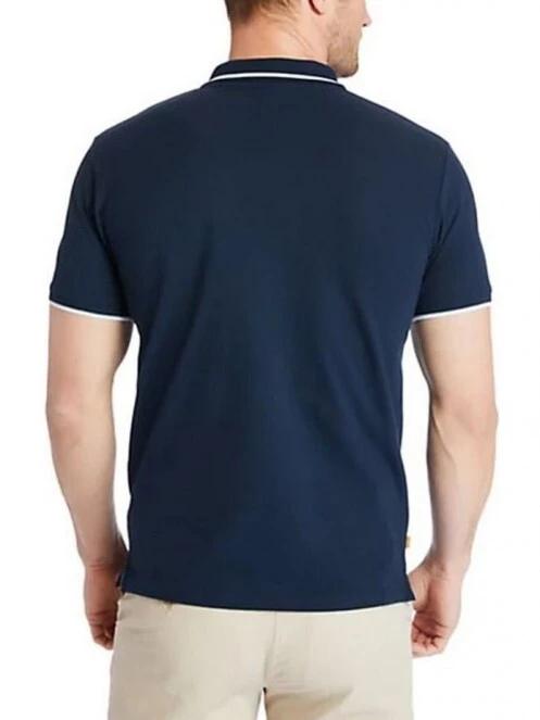 tricou cu guler pt. barbati Timberland Ss Mr Pique Tipped albastru inchis 4