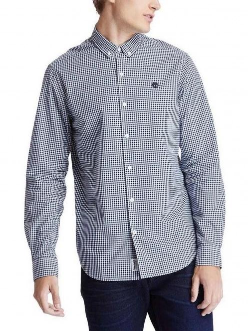 camasa cu maneci lungi pt. barbati Timberland Micro Gingham Poplin Shirt albastru 2