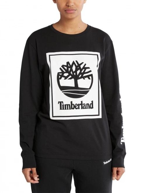 tricou cu maneci lungi pt. barbati Timberland Ls Front Stack Logo Tee negru 3