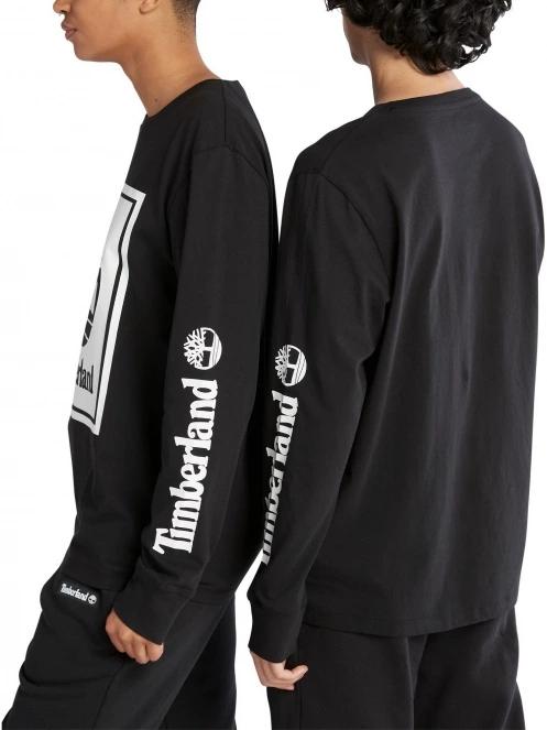 tricou cu maneci lungi pt. barbati Timberland Ls Front Stack Logo Tee negru 4