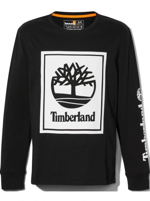tricou cu maneci lungi pt. barbati Timberland Ls Front Stack Logo Tee negru 6