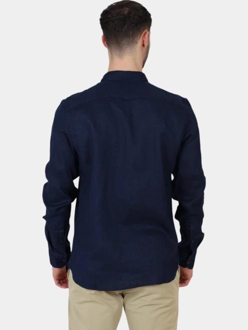 camasa cu maneci lungi pt. barbati Timberland Linen Shirt albastru inchis 4