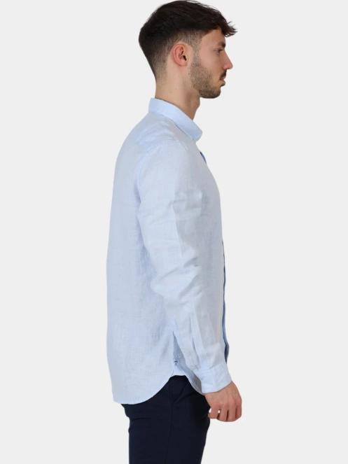 camasa cu maneci lungi pt. barbati Timberland Linen Shirt albastru deschis 5