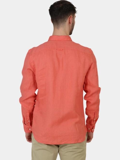 camasa cu maneci lungi pt. barbati Timberland Linen Shirt portocaliu 4