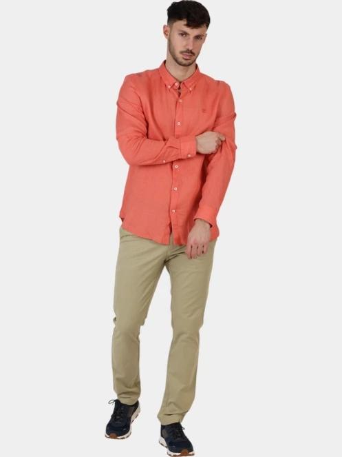 camasa cu maneci lungi pt. barbati Timberland Linen Shirt portocaliu 6