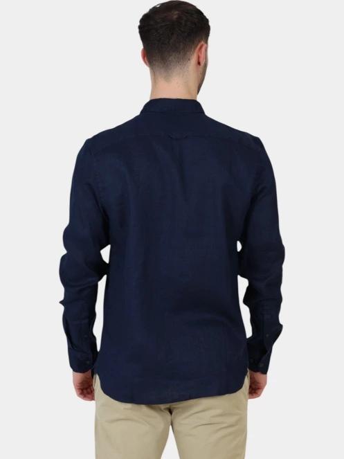 camasa cu maneci lungi pt. barbati Timberland Linen Shirt albastru inchis 4