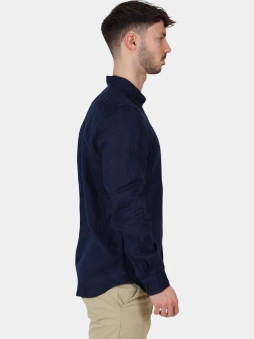 camasa cu maneci lungi pt. barbati Timberland Linen Shirt albastru inchis 5