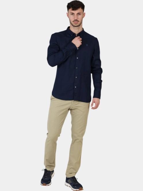 camasa cu maneci lungi pt. barbati Timberland Linen Shirt albastru inchis 6