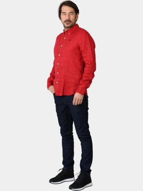 camasa cu maneci lungi pt. barbati Timberland Linen Shirt rosu 5