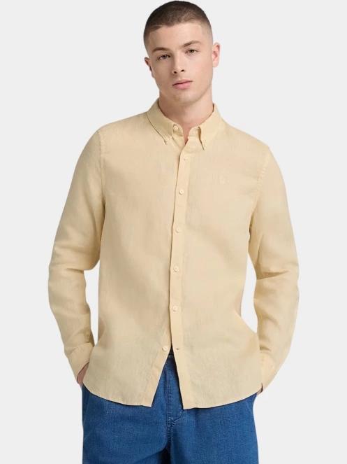camasa cu maneci lungi pt. barbati Timberland Linen Shirt nisip 2