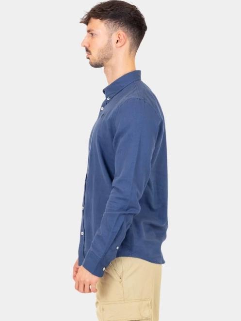 camasa cu maneci lungi pt. barbati Timberland TFO Cotton/Linen Long Sleeve Shirt albastru inchis 3