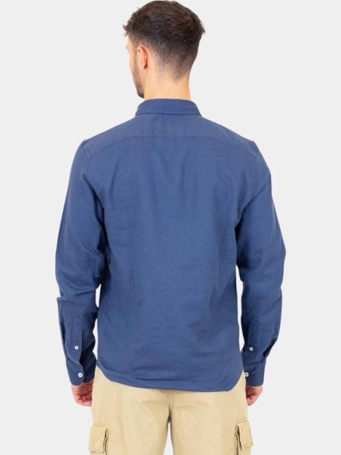 camasa cu maneci lungi pt. barbati Timberland TFO Cotton/Linen Long Sleeve Shirt albastru inchis 4
