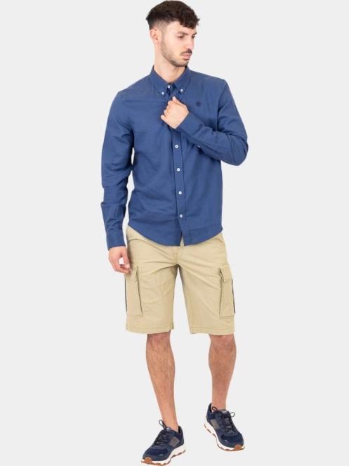 camasa cu maneci lungi pt. barbati Timberland TFO Cotton/Linen Long Sleeve Shirt albastru inchis 5