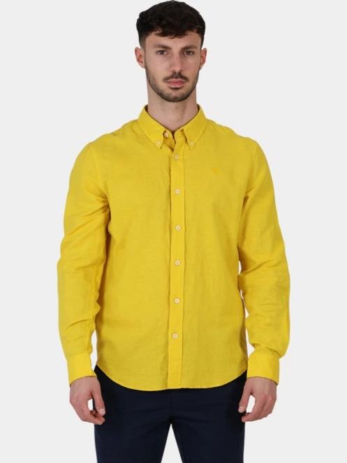 camasa cu maneci lungi pt. barbati Timberland TFO Cotton/Linen Long Sleeve Shirt galben 2