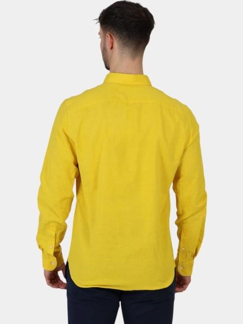 camasa cu maneci lungi pt. barbati Timberland TFO Cotton/Linen Long Sleeve Shirt galben 4