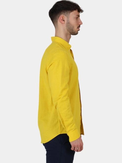 camasa cu maneci lungi pt. barbati Timberland TFO Cotton/Linen Long Sleeve Shirt galben 5