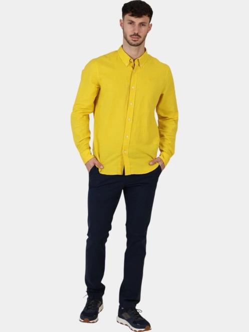 camasa cu maneci lungi pt. barbati Timberland TFO Cotton/Linen Long Sleeve Shirt galben 6