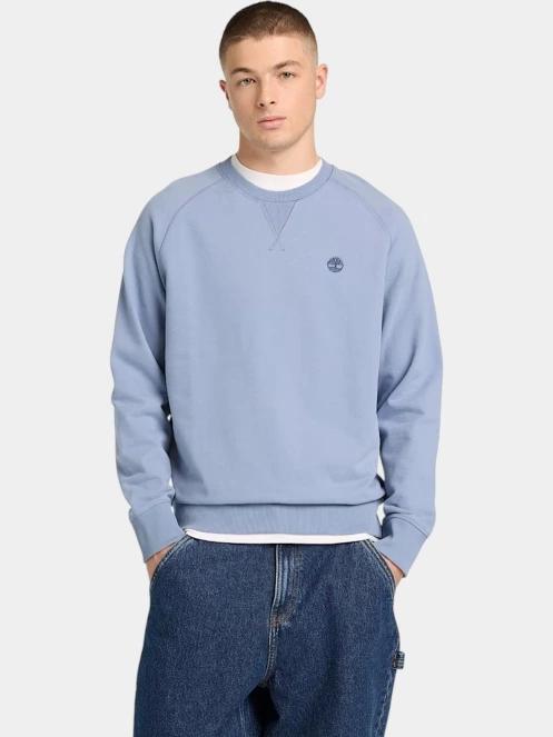 pulover pt. barbati Timberland Loopback Crew Neck Sweatshirt albastru deschis 2