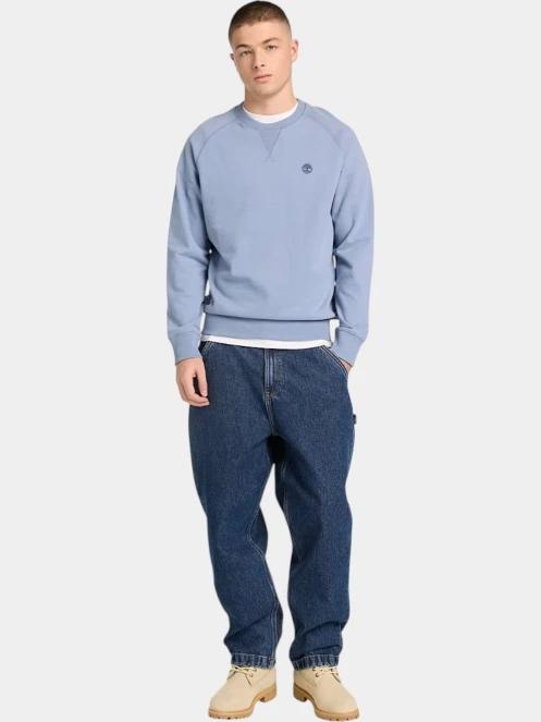 pulover pt. barbati Timberland Loopback Crew Neck Sweatshirt albastru deschis 4
