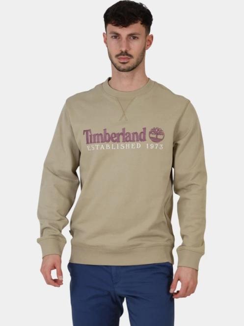 pulover pt. barbati Timberland Embroidered Logo Crew Neck Sweats oliv 2