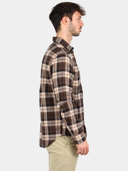 camasa cu maneci lungi pt. barbati Timberland Midweight Flannel Check Shirt maro 3