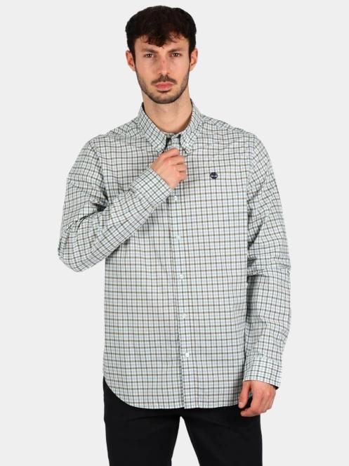 camasa cu maneci lungi pt. barbati Timberland Stretch Poplin Gingham Shirt albastru 2