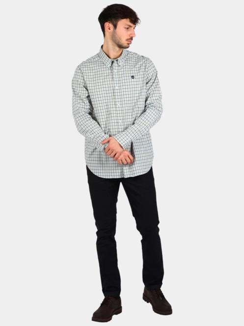 camasa cu maneci lungi pt. barbati Timberland Stretch Poplin Gingham Shirt albastru 5