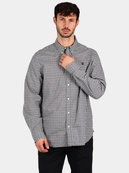 camasa cu maneci lungi pt. barbati Timberland Stretch Poplin Gingham Shirt maro 2